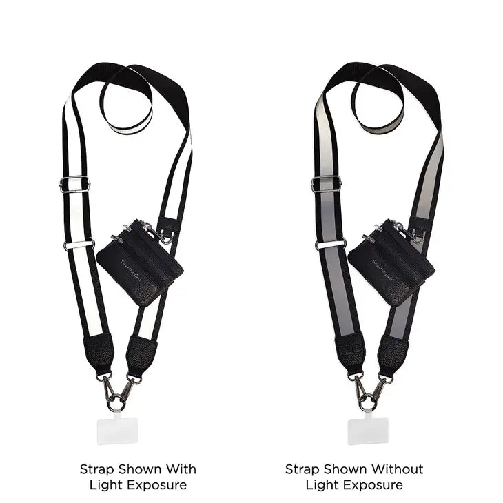Black Reflective Clip & Go Strap with Pouch