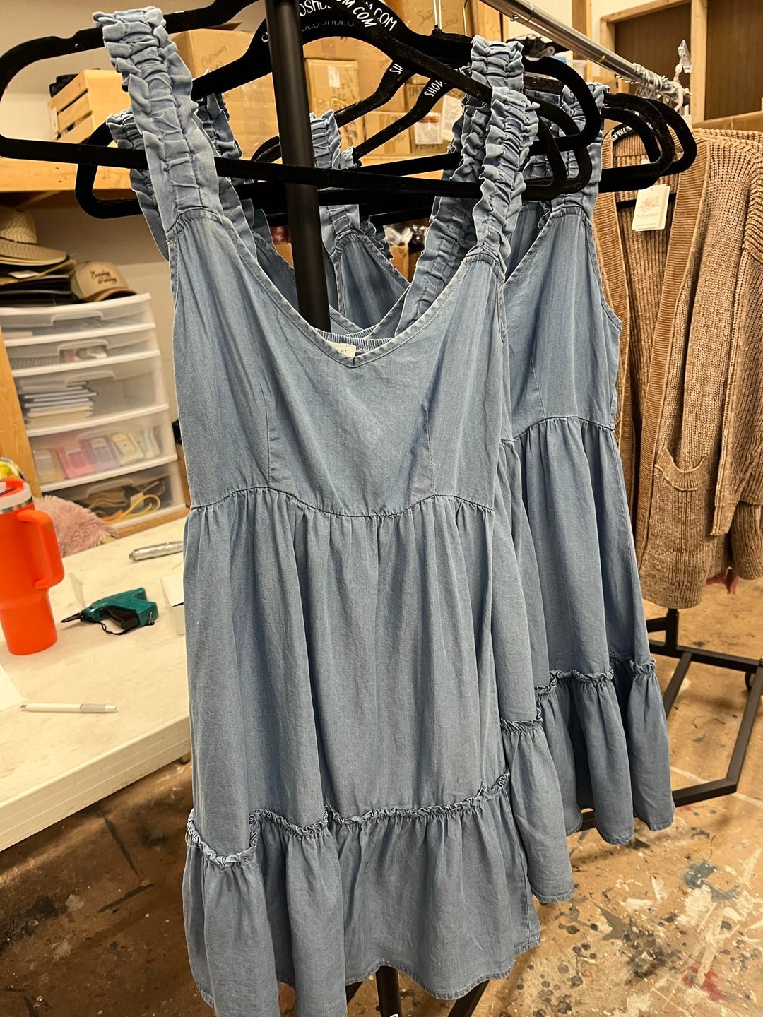 Chambray Tank Dress