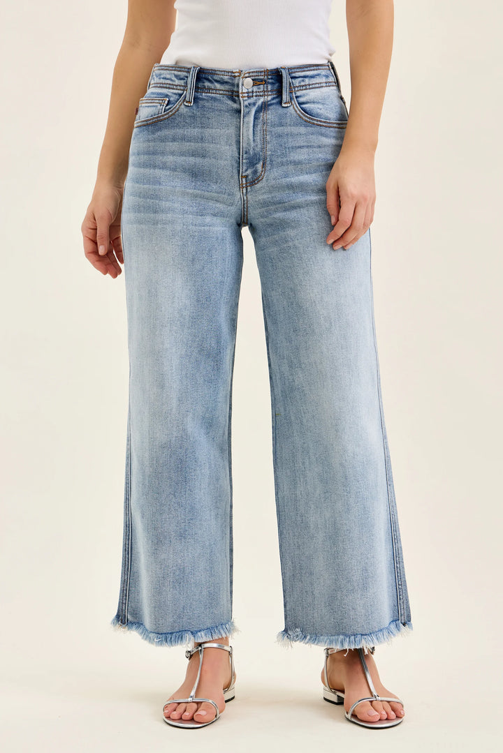 Judy Blue Mid Rise Ankle Wide Leg