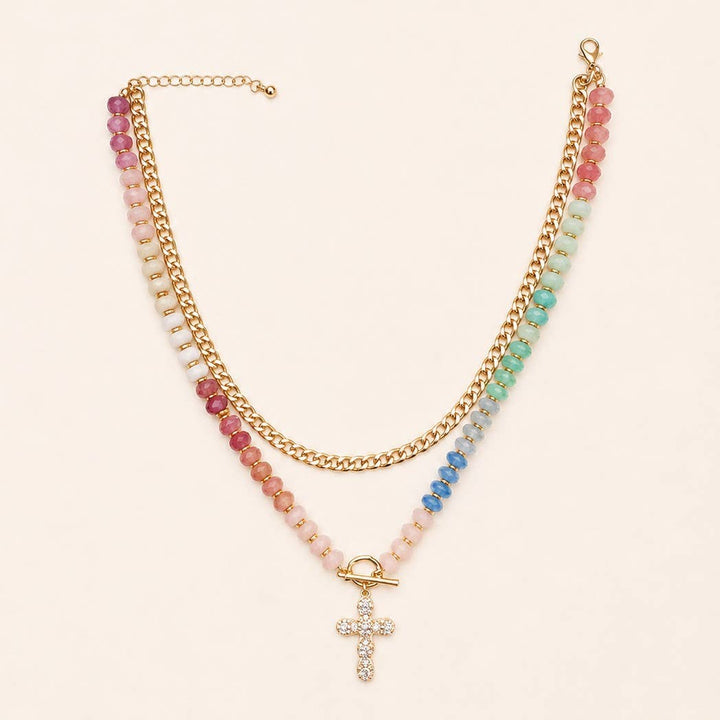 Multi Layer Pendant Resin Beaded Necklaces