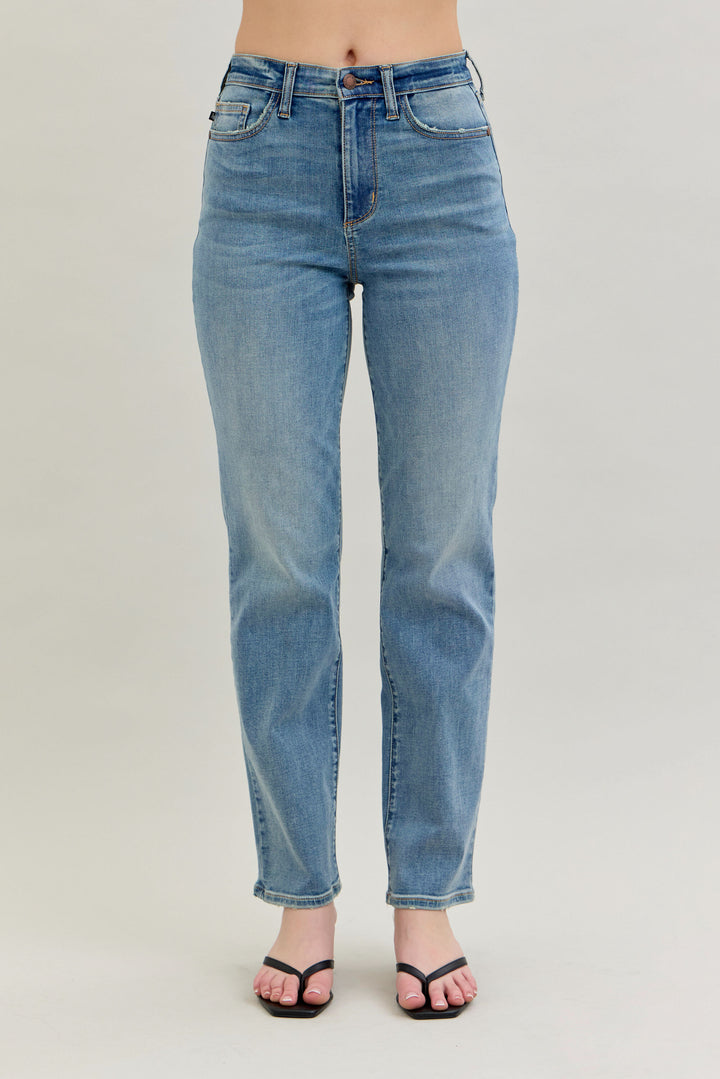 Judy Blue Light Wash High Waist Straight Jeans