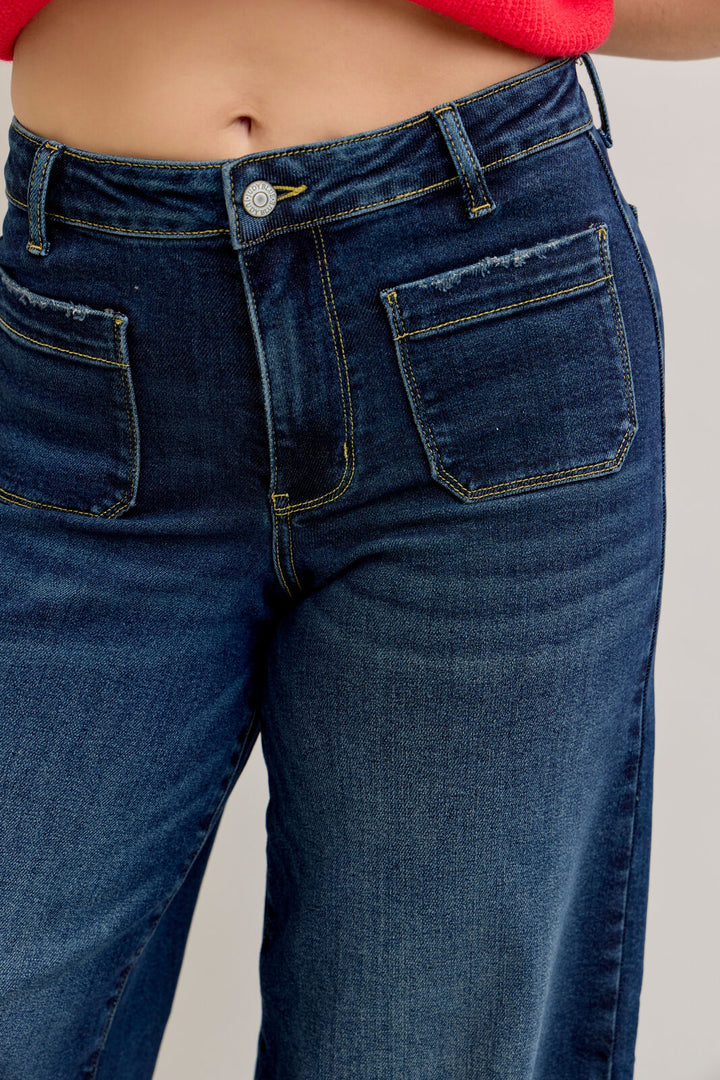 Judy Blue Palazzo Patch Pocket Jeans