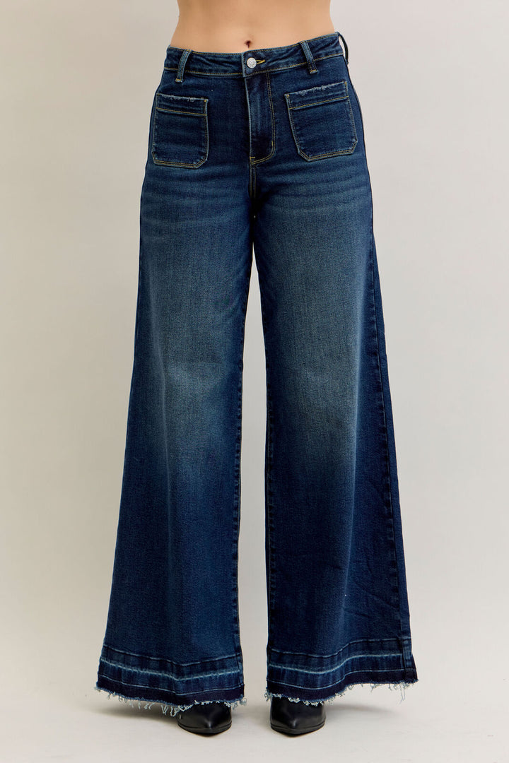 Judy Blue Palazzo Patch Pocket Jeans