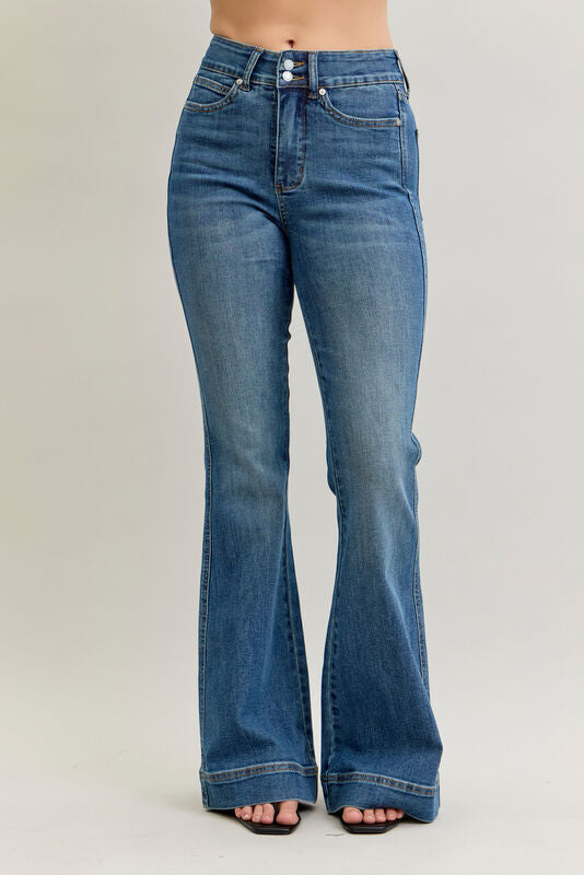 Judy Blue Tummy Control Double Button Flare