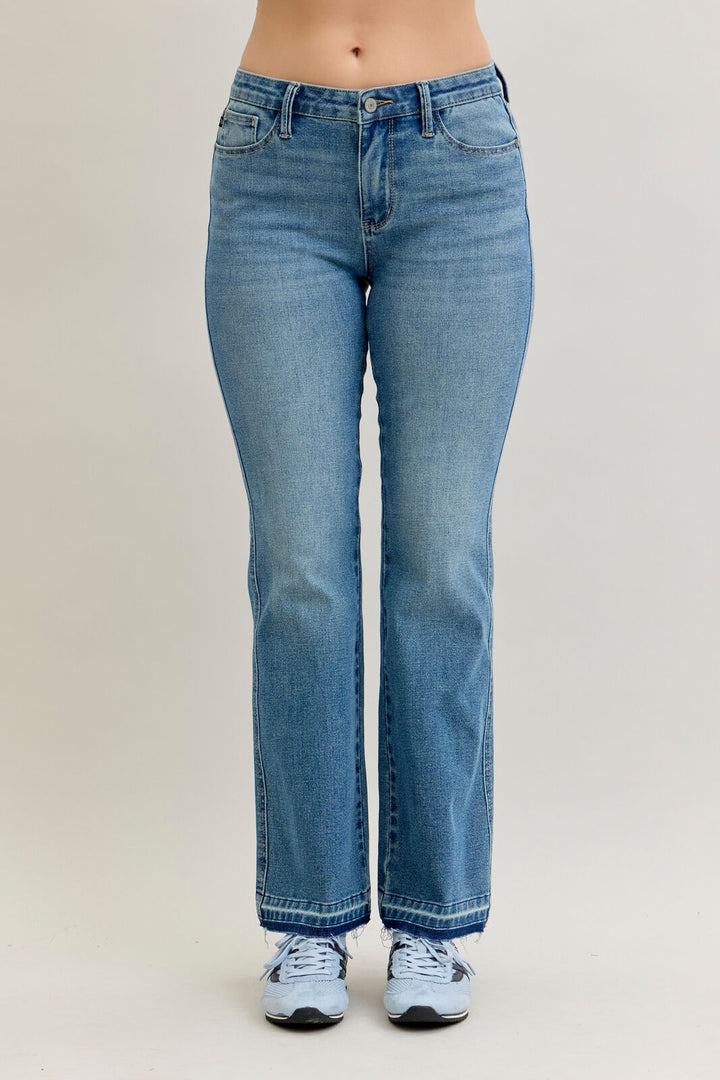Judy Blue Mid Rise Tummy Control Release Hem