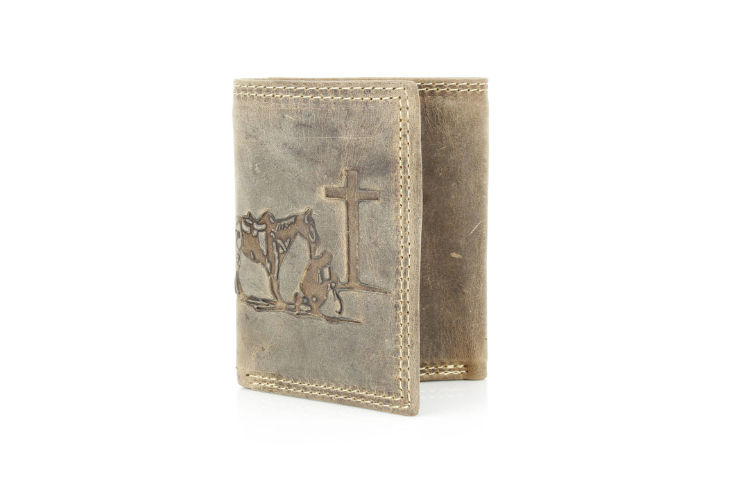 Men’s Tri-Fold Wallet with Cowboy Emboss ABMWVT 04