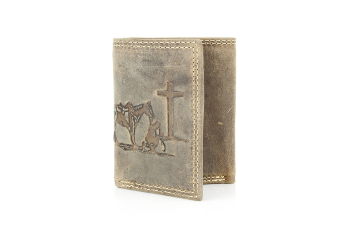 Men’s Tri-Fold Wallet with Cowboy Emboss ABMWVT 04