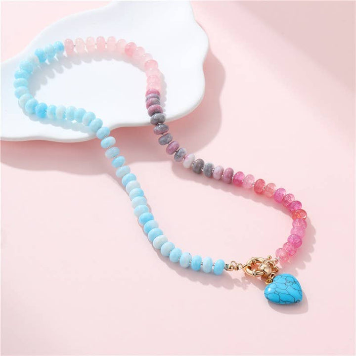 Natural Stone Semi-Precious Glass Mixed Necklace