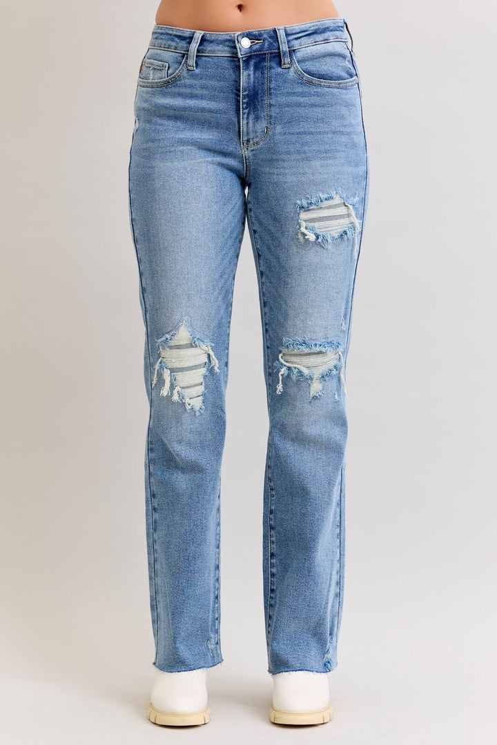 Judy Blue Mid Rise 90s Straight Jeans