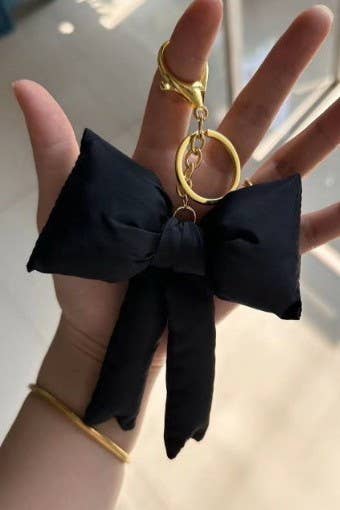 TRENDING PUFFY BOW RIBBON BAG CHARM KEYCHAIN