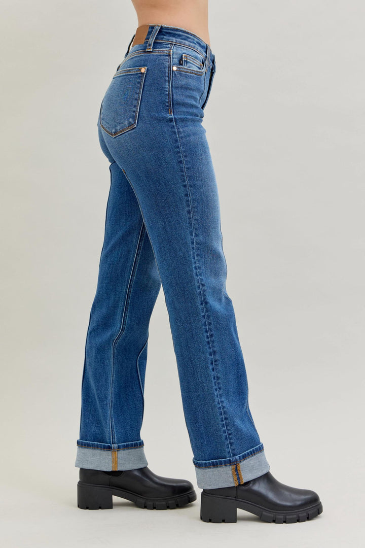 Judy Blue Hi Rise Front Seam Cuffed Straight