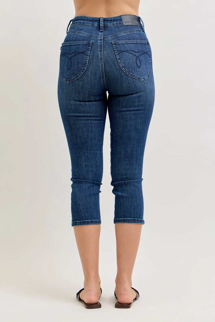 Judy Blue Tummy Control Shield Back Pocket Capri
