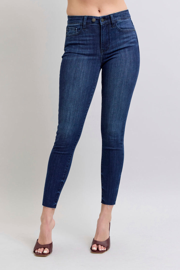 Judy Blue Adjustable Waist Raw Hem Skinny
