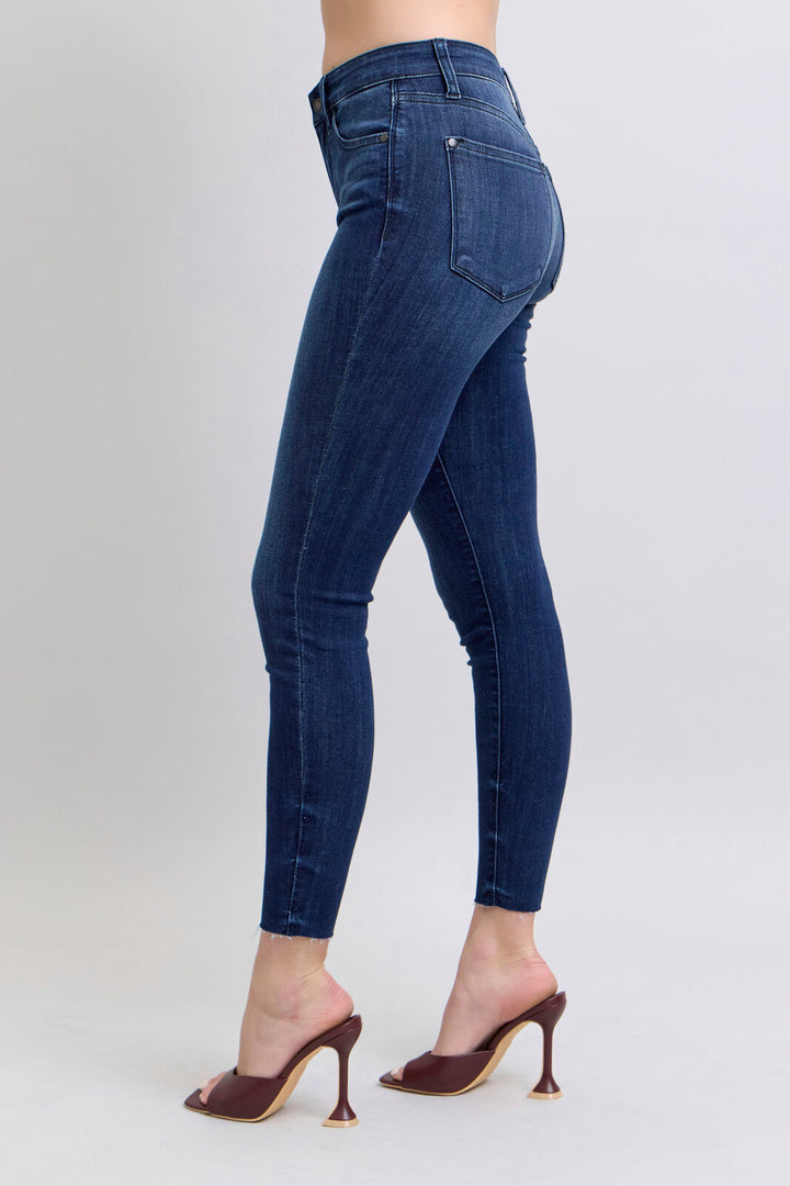 Judy Blue Adjustable Waist Raw Hem Skinny