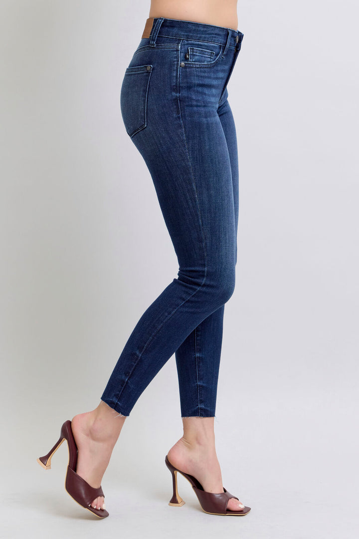 Judy Blue Adjustable Waist Raw Hem Skinny