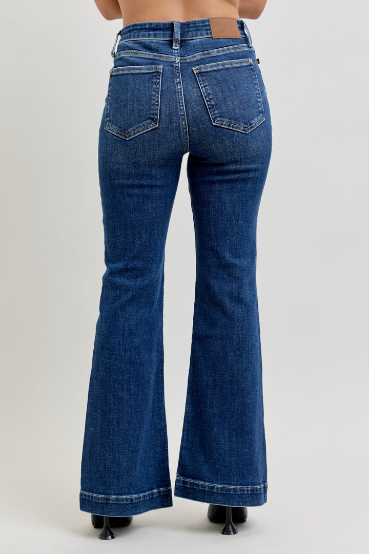 Size 5, 7, 9, 11, 13, 24W Judy Blue Petite Trouser Flare Jeans