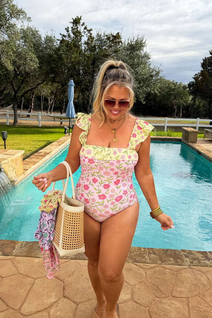 Floral Rainbow Swim Set FINAL SALE