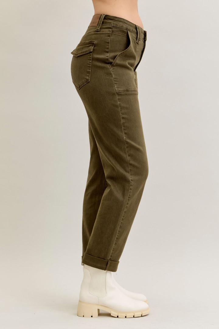 Judy Blue Forrest Green Cuffed Jogger