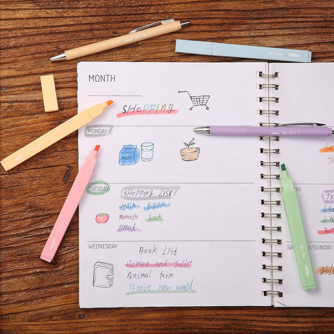 Mr. Pen No Bleed Aesthetic Highlighters & Pens