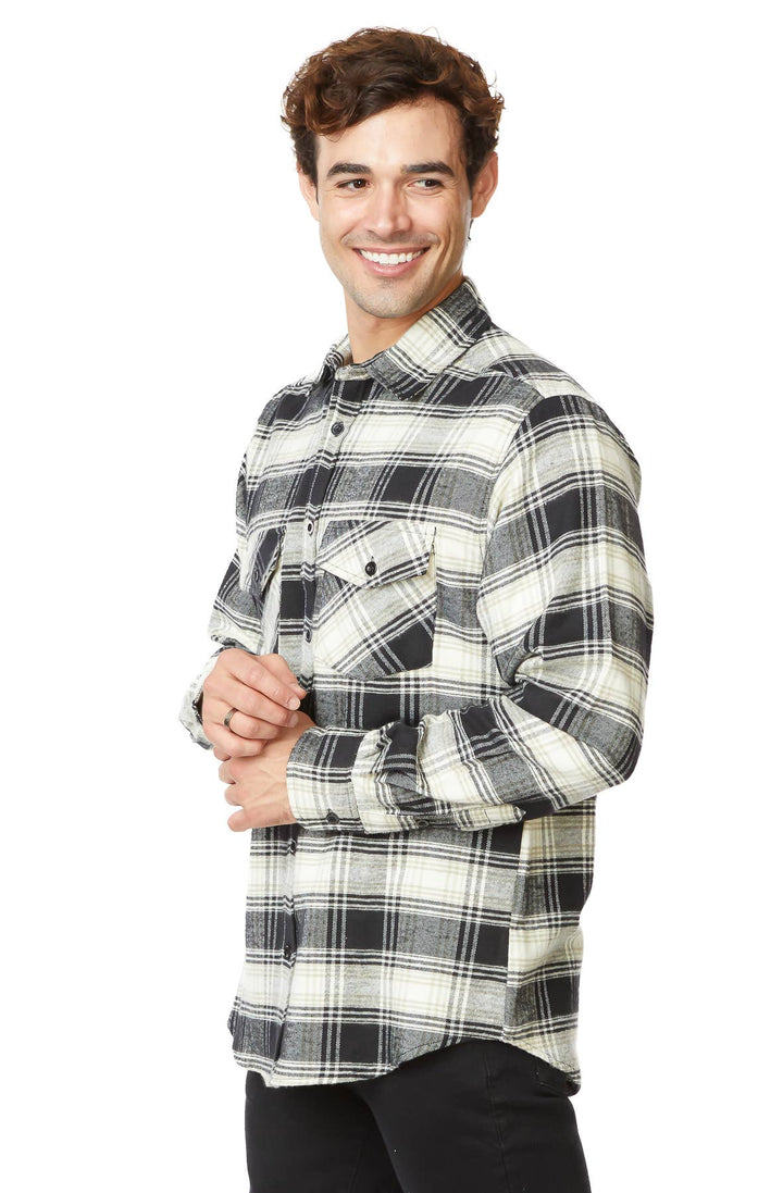 Grey Men's Super Soft Long Sleeve Flannel Shirts