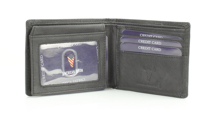Oil Pull Up Embossed Steer Bifold Wallet ABB 006