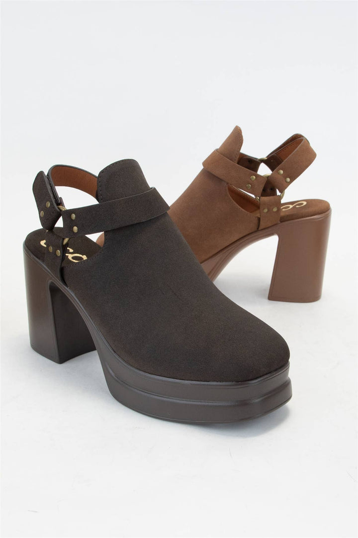 PALAZZO Slingback Cutout Platform Bootie Chunky Block Heel