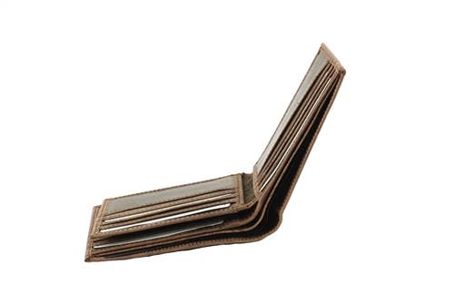 RFID Hunter Leather Bi-fold Wallet W/Inner Card Flap