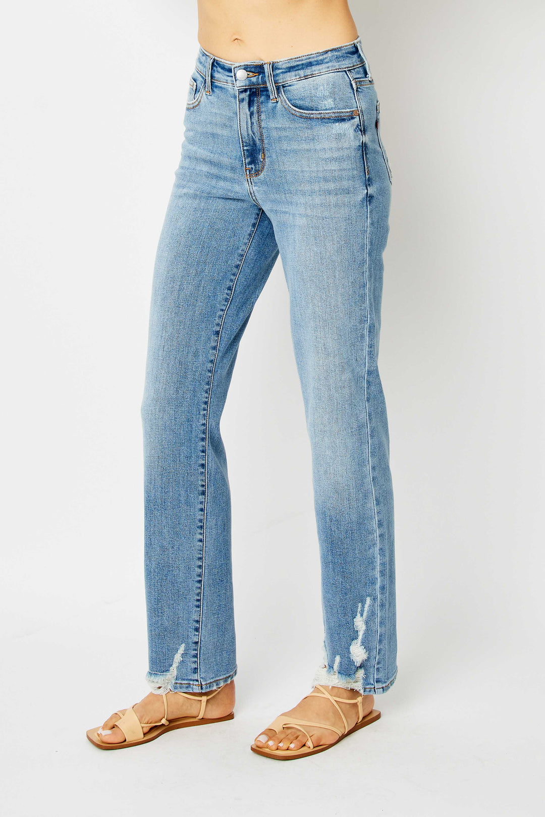 Judy Blue High Rise Straight Destroy Hem