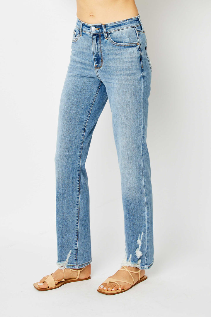 Judy Blue High Rise Straight Destroy Hem