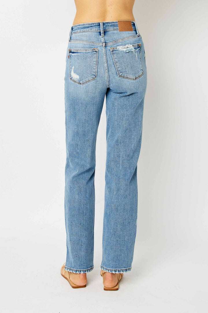 Judy Blue High Rise Straight Destroy Hem
