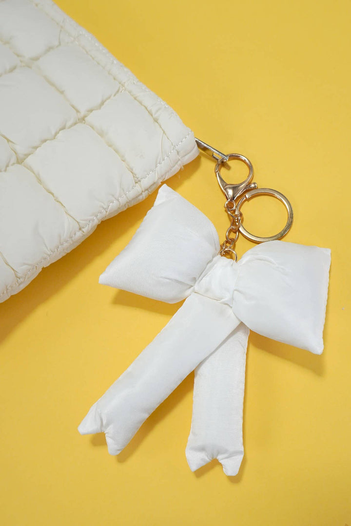 TRENDING PUFFY BOW RIBBON BAG CHARM KEYCHAIN