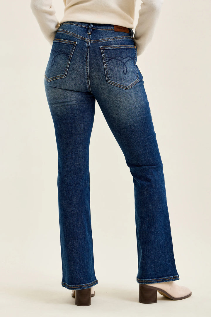Judy Blue Mid Rise Boot w/ Harness Trim Jeans