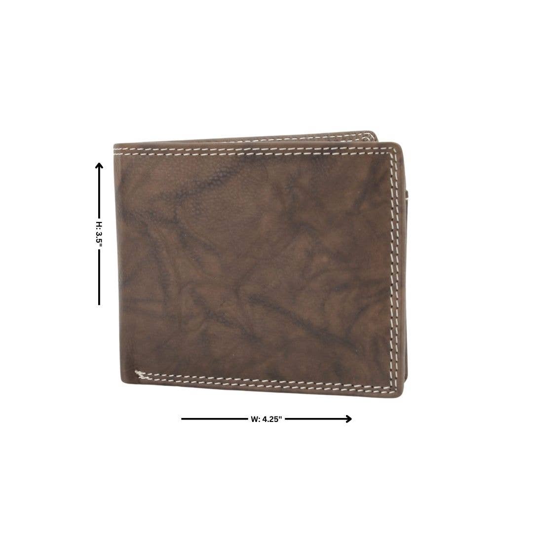 American Bison Oil Pull Up Top Flap Bifold 15729