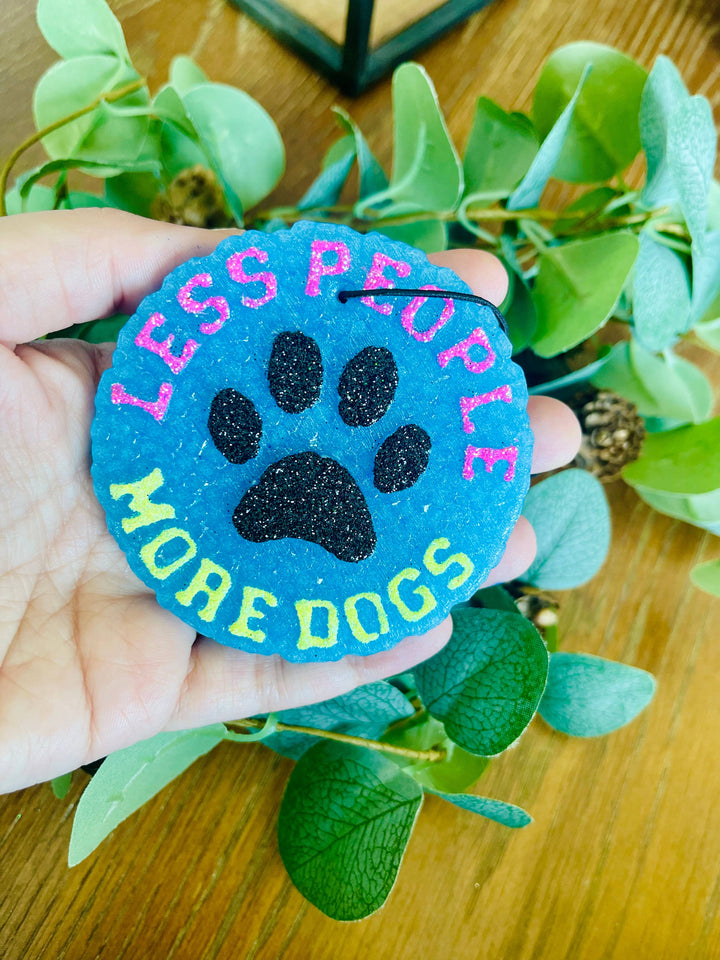 Less People More Dogs Car Freshie 