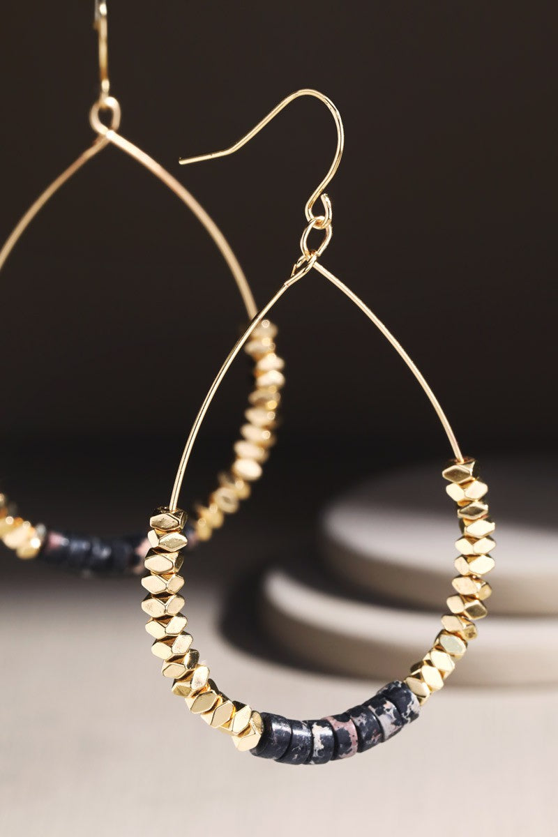 Gold and Natural Hoops