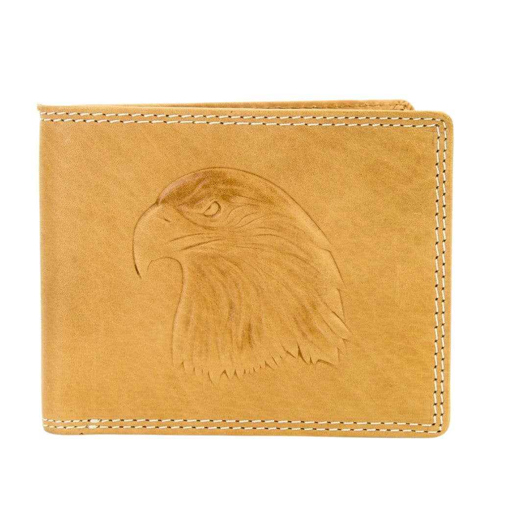 Oil Pull Up Embossed Eagle Bifold Wallet ABB 003
