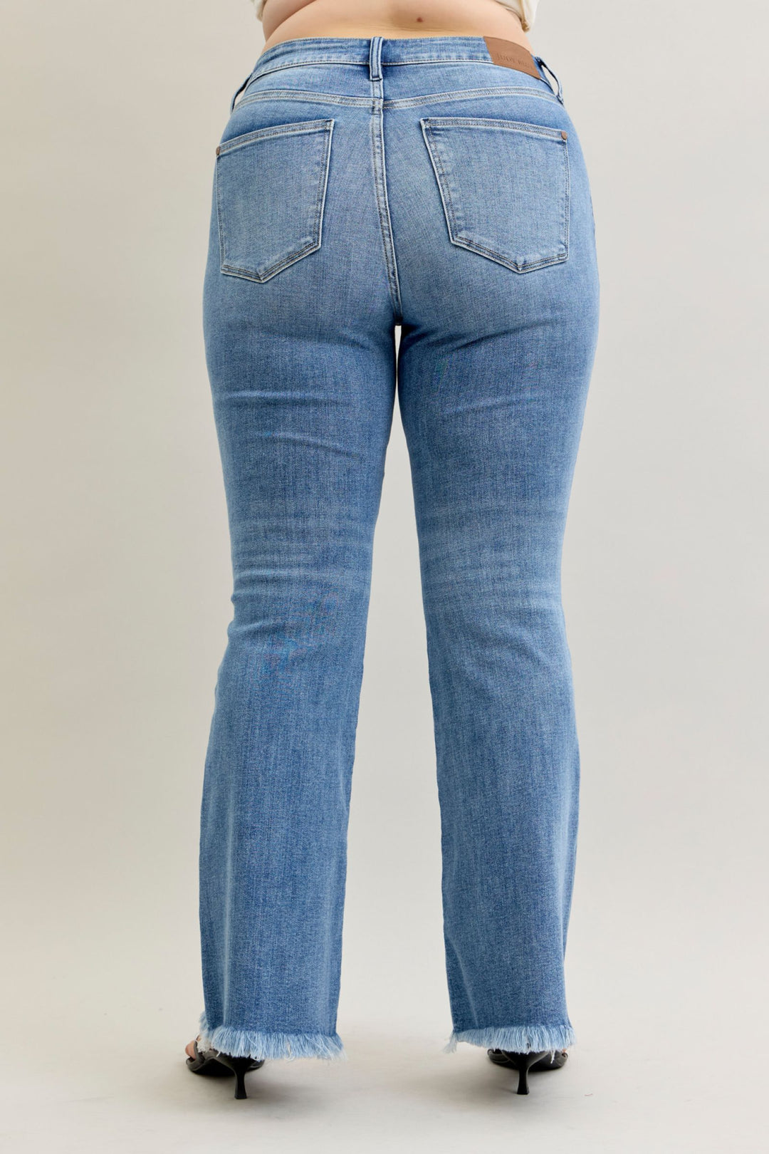 Judy Blue Hi Rise Light Wash PinTuck Destroyed Hem