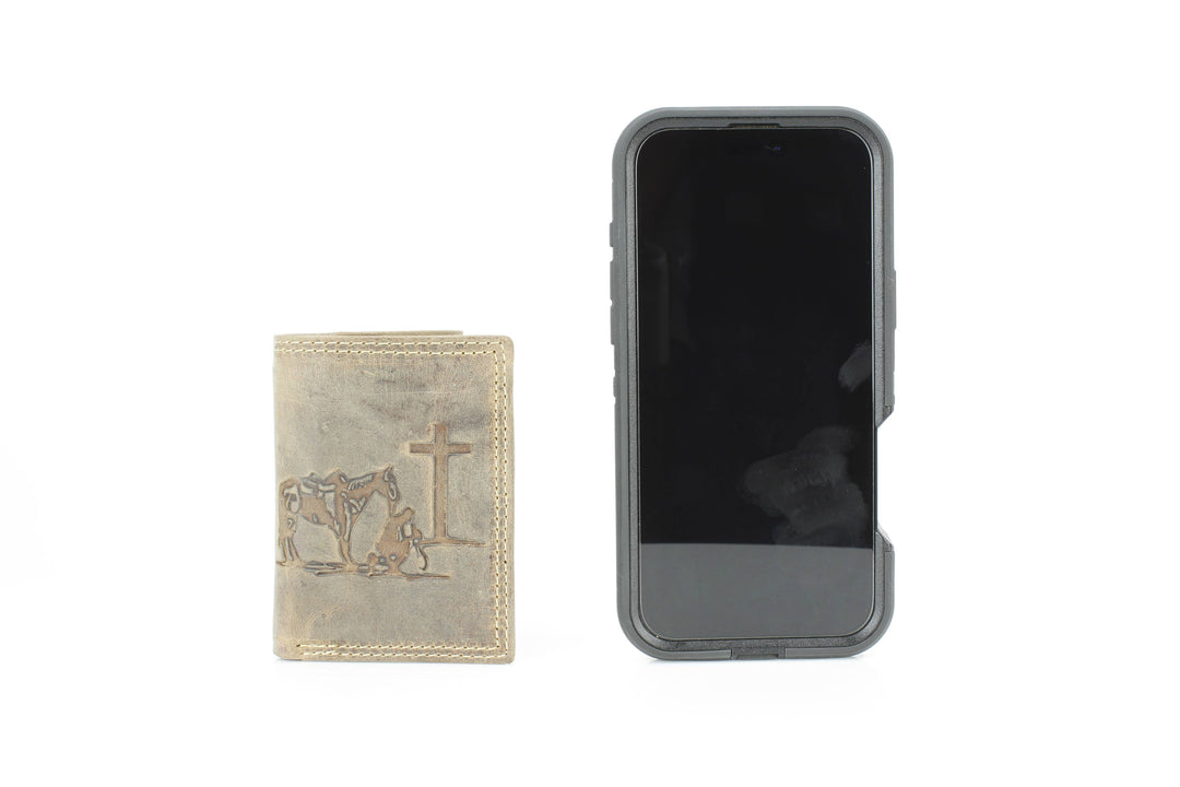 Men’s Tri-Fold Wallet with Cowboy Emboss ABMWVT 04