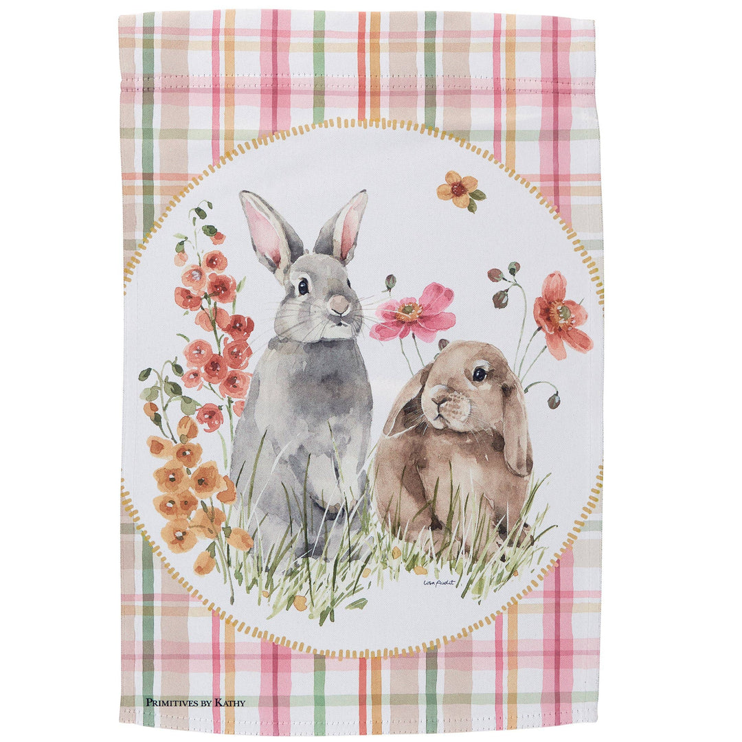 Flower Bunnies Garden Flag