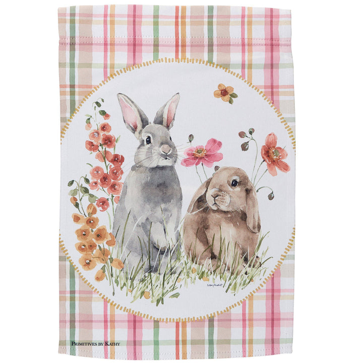 Flower Bunnies Garden Flag