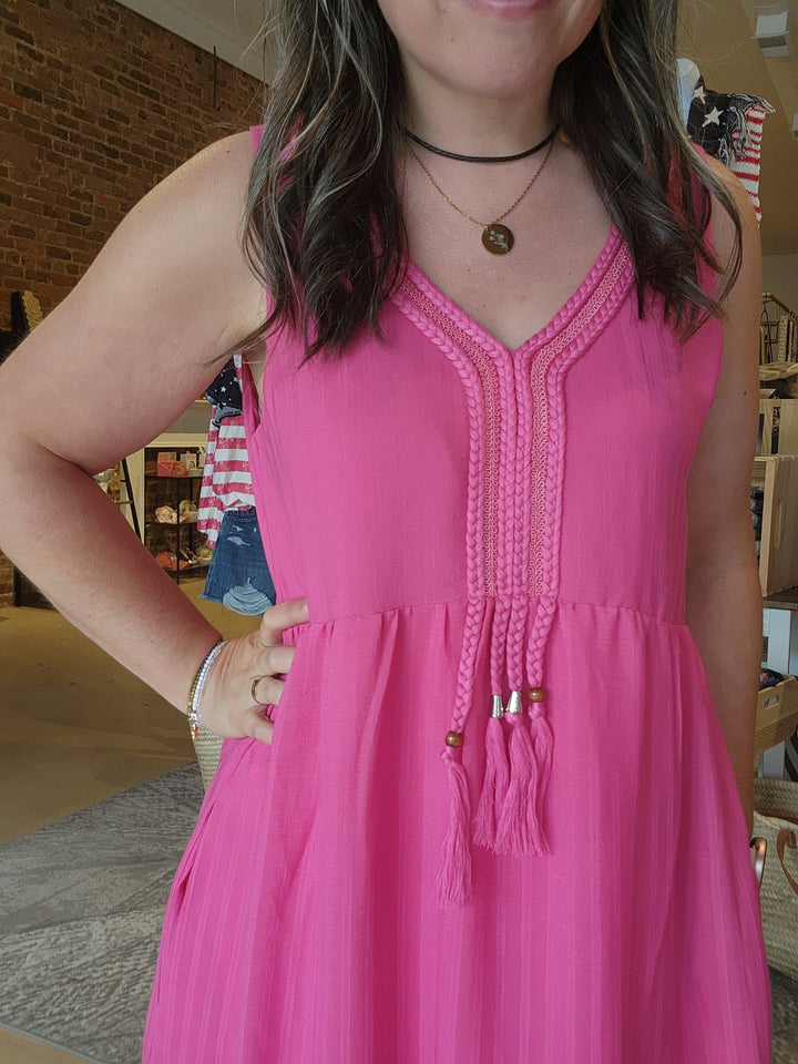 Pink Braided Detail Maxi