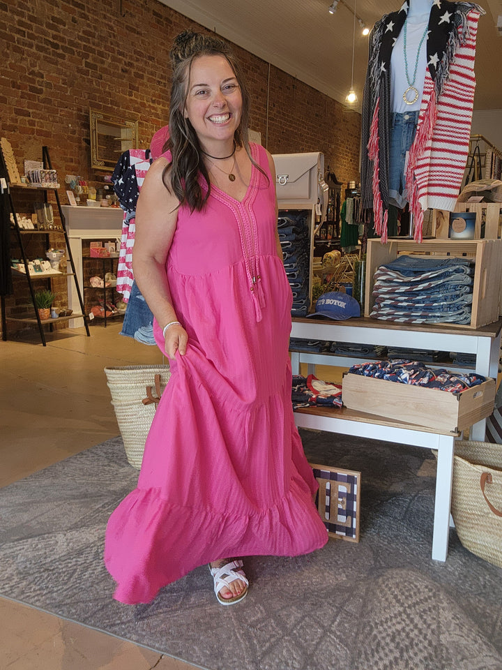 Pink Braided Detail Maxi