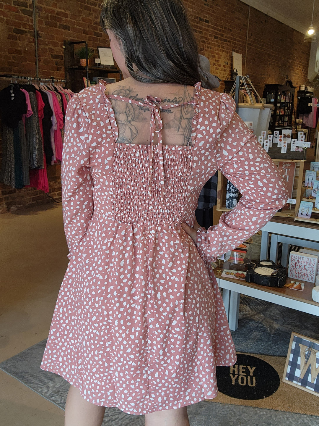 Vintage Rose Dot Dress