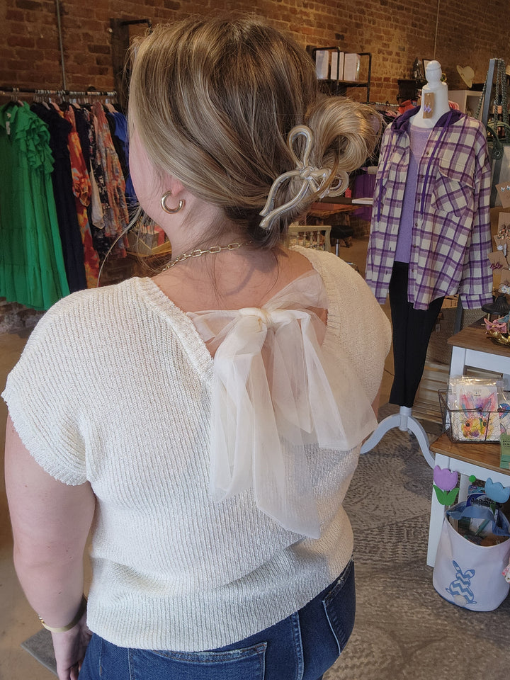 Bow Back Knit Top