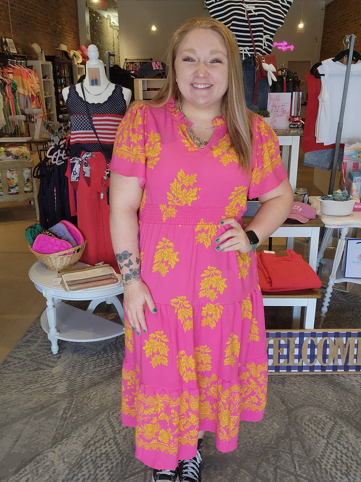 Pink Frill Hem Dress