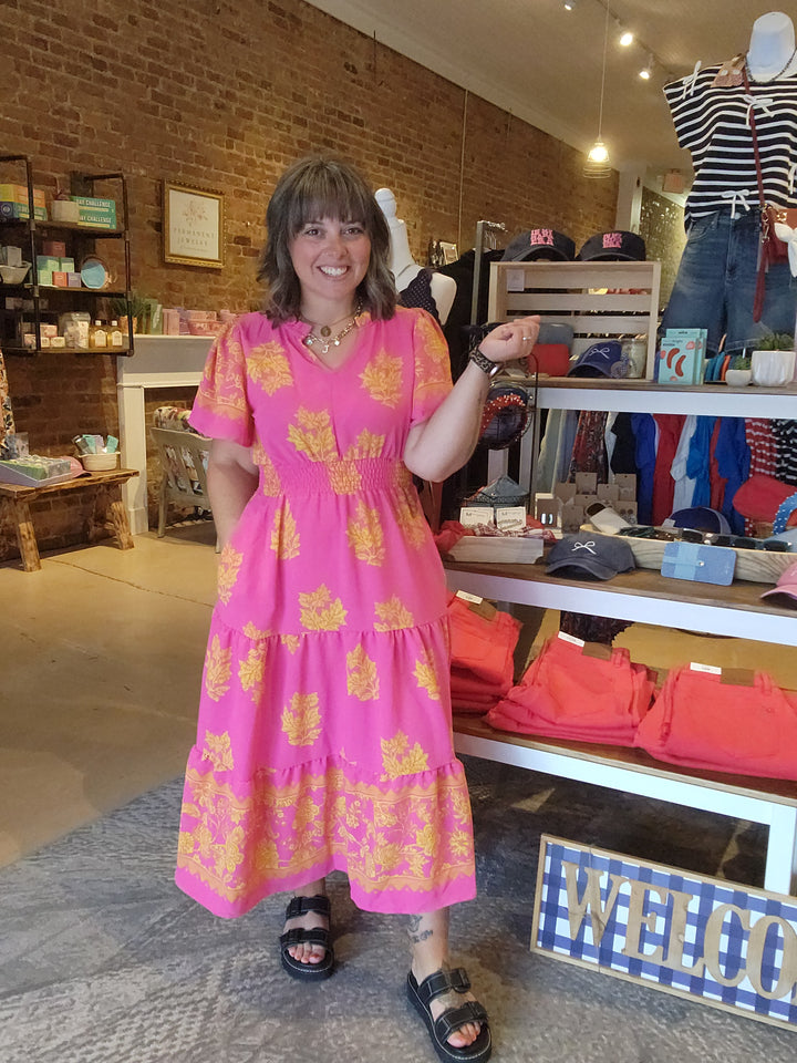 Pink Frill Hem Dress