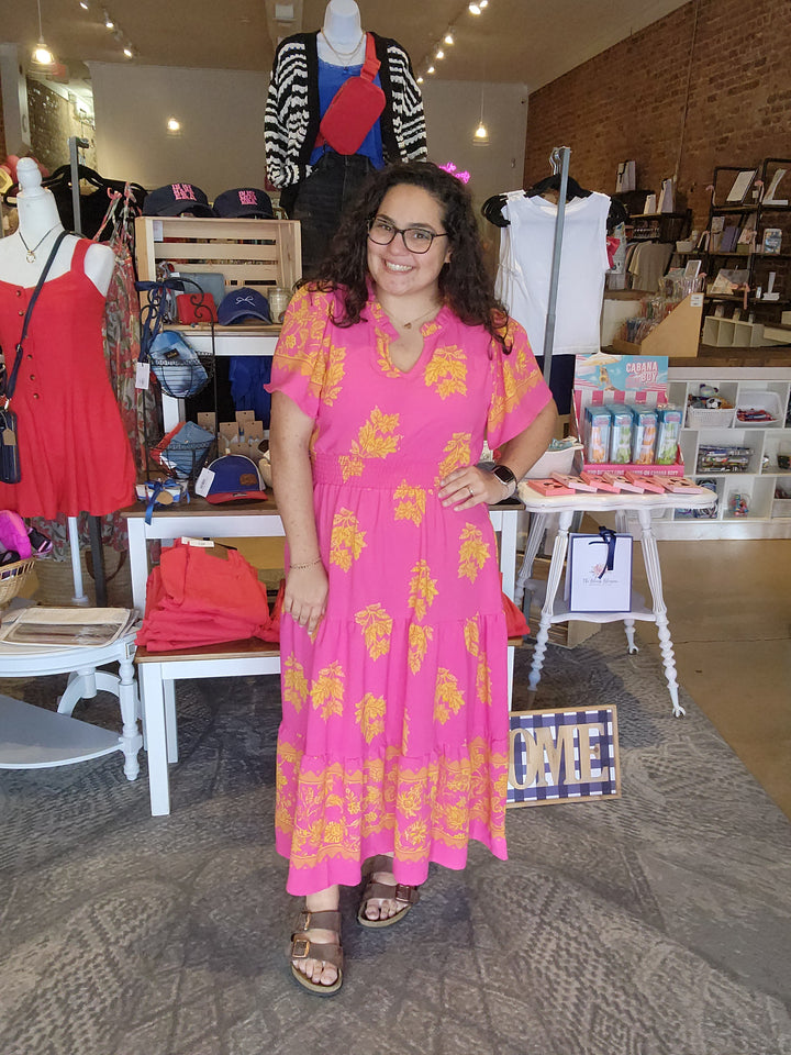 Pink Frill Hem Dress