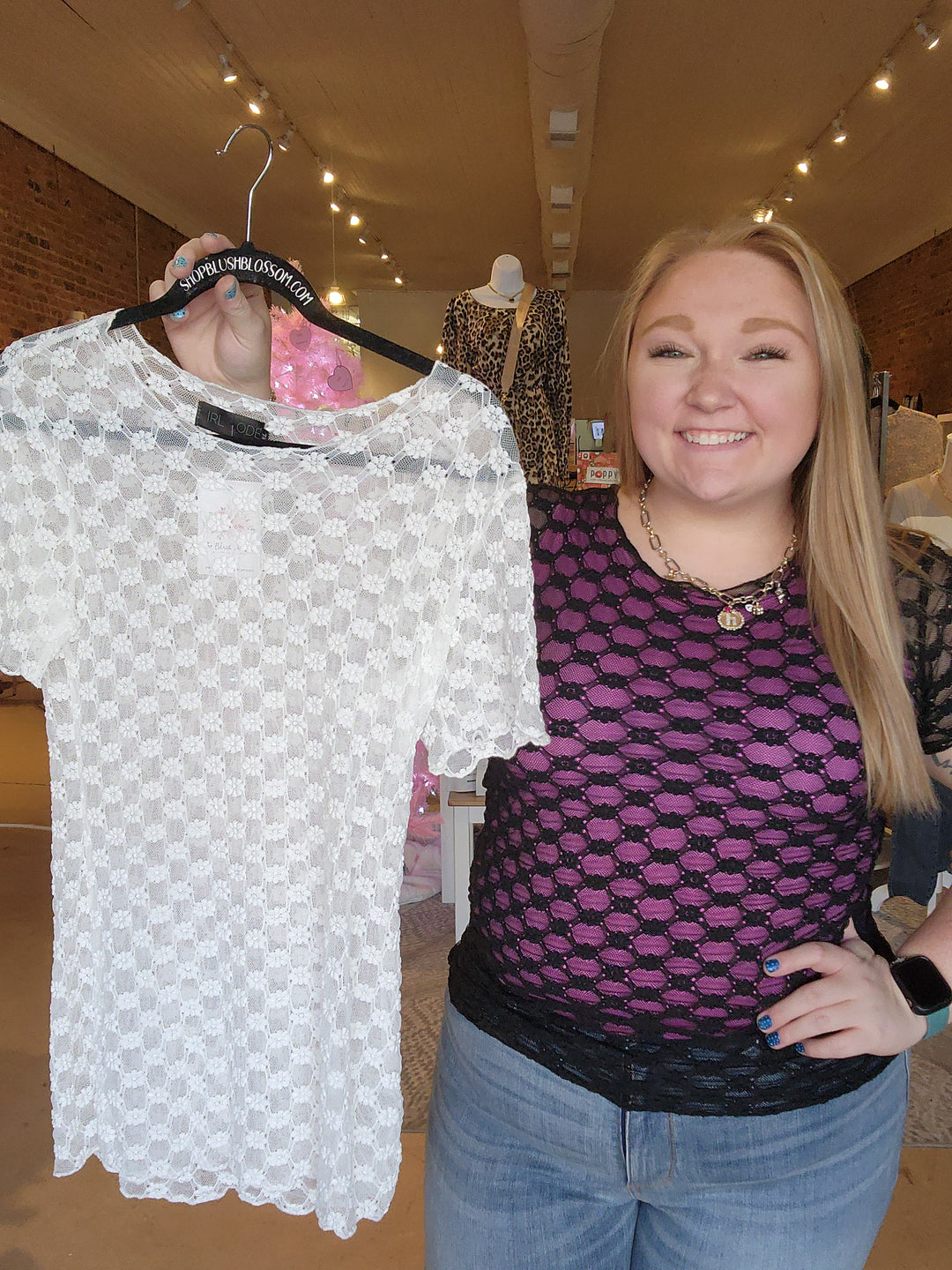 3X Daisy Mesh Top FINAL SALE