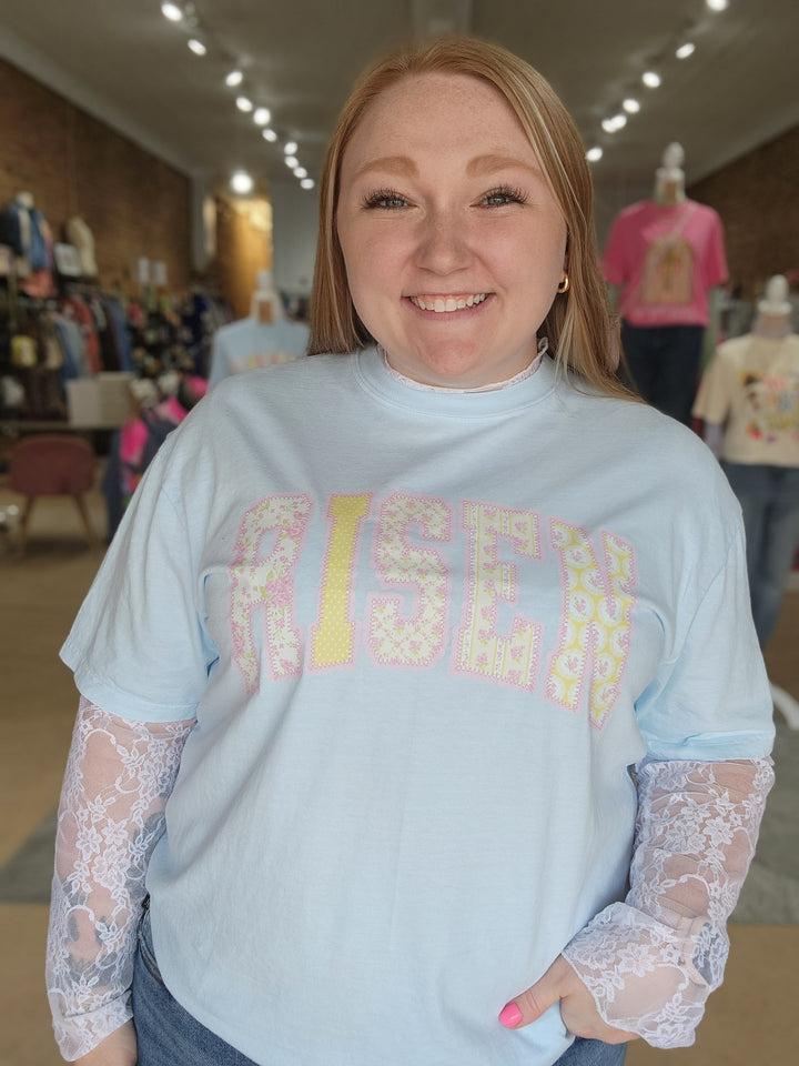 Floral Print Lace Long Sleeve Top