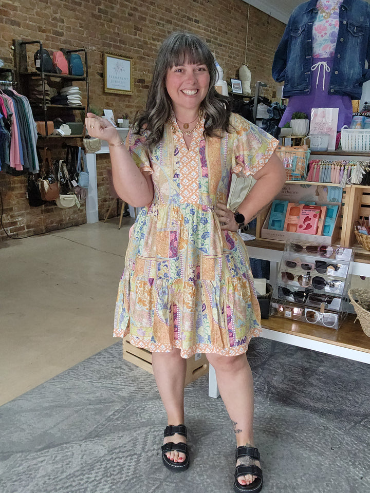 Mixed Print Dress